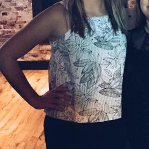 Floral structured tank top